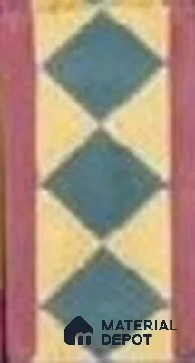 Athangudi Moroccan Floor Tile TL 10874 E Pearl Finish 127 x 254 mm Border Concrete Tile - 18 mm (Sample)