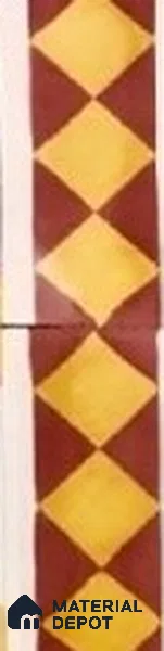 Athangudi Moroccan Floor Tile TL 10874 F Pearl Finish 127 x 254 mm Border Concrete Tile - 18 mm