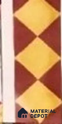 Athangudi Moroccan Floor Tile TL 10874 F Pearl Finish 127 x 254 mm Border Concrete Tile - 18 mm