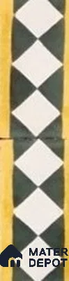 Athangudi Moroccan Floor Tile TL 10874 G Pearl Finish 127 x 254 mm Border Concrete Tile - 18 mm