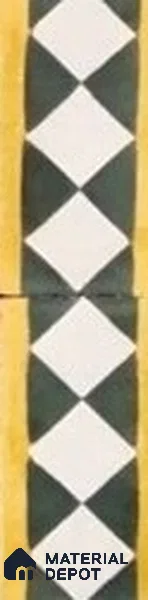 Athangudi Moroccan Floor Tile TL 10874 G Pearl Finish 127 x 254 mm Border Concrete Tile - 18 mm