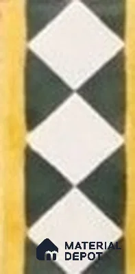 Athangudi Moroccan Floor Tile TL 10874 G Pearl Finish 127 x 254 mm Border Concrete Tile - 18 mm