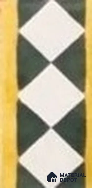 Athangudi Moroccan Floor Tile TL 10874 G Pearl Finish 127 x 254 mm Border Concrete Tile - 18 mm