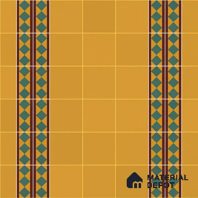 Athangudi Moroccan Floor Tile TL 10874 E Pearl Finish 127 x 254 mm Border Concrete Tile - 18 mm