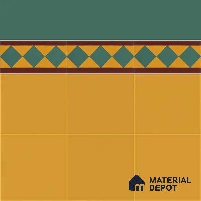 Athangudi Moroccan Floor Tile TL 10874 E Pearl Finish 127 x 254 mm Border Concrete Tile - 18 mm