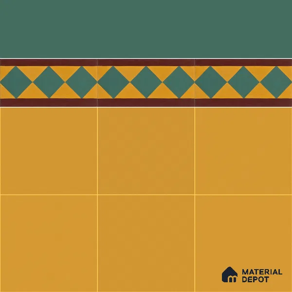 Athangudi Moroccan Floor Tile TL 10874 E Pearl Finish 127 x 254 mm Border Concrete Tile - 18 mm