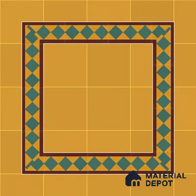 Athangudi Moroccan Floor Tile TL 10874 E Pearl Finish 127 x 254 mm Border Concrete Tile - 18 mm