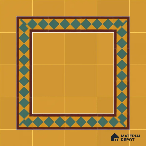 Athangudi Moroccan Floor Tile TL 10874 E Pearl Finish 127 x 254 mm Border Concrete Tile - 18 mm