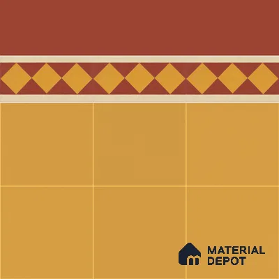 Athangudi Moroccan Floor Tile TL 10874 F Pearl Finish 127 x 254 mm Border Concrete Tile - 18 mm