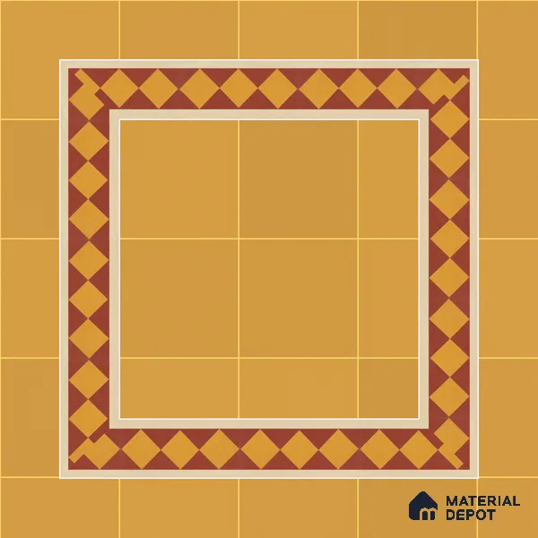Athangudi Moroccan Floor Tile TL 10874 F Pearl Finish 127 x 254 mm Border Concrete Tile - 18 mm