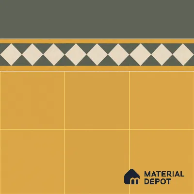 Athangudi Moroccan Floor Tile TL 10874 G Pearl Finish 127 x 254 mm Border Concrete Tile - 18 mm