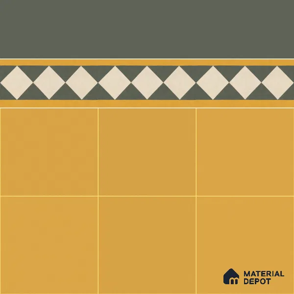 Athangudi Moroccan Floor Tile TL 10874 G Pearl Finish 127 x 254 mm Border Concrete Tile - 18 mm