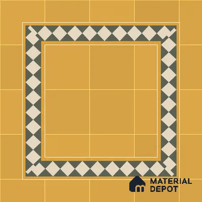 Athangudi Moroccan Floor Tile TL 10874 G Pearl Finish 127 x 254 mm Border Concrete Tile - 18 mm