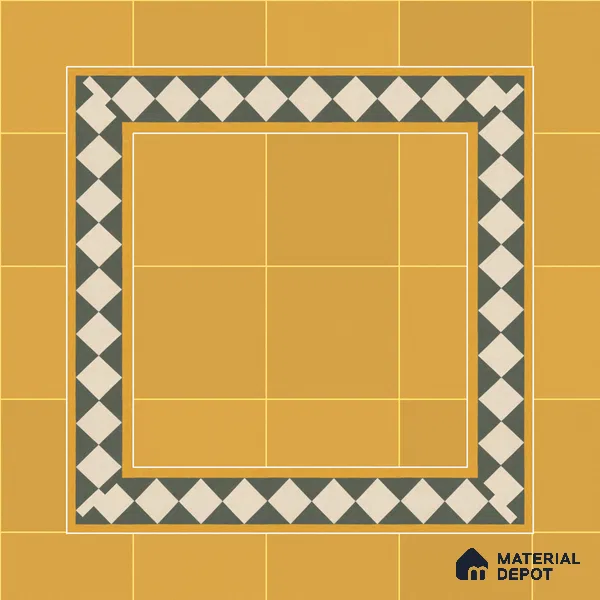 Athangudi Moroccan Floor Tile TL 10874 G Pearl Finish 127 x 254 mm Border Concrete Tile - 18 mm
