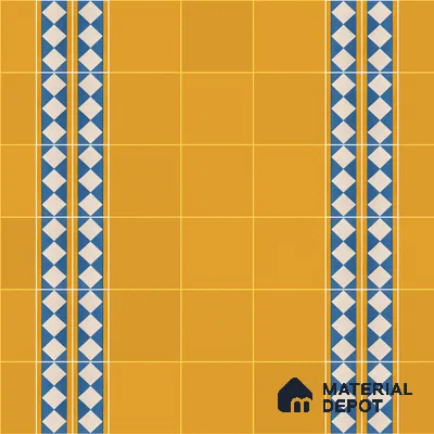 Athangudi Handmade Border Tile TL 10874 H Turquoise Sunstar 10 x 5 inch Concrete Pearl Finish - 18 mm | Suitable for Decorative Floor Borders in Living Room, Bedroom, Dining Area & Foyer