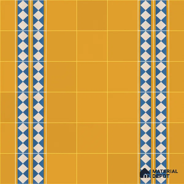 Athangudi Handmade Border Tile TL 10874 H Turquoise Sunstar 10 x 5 inch Concrete Pearl Finish - 18 mm | Suitable for Decorative Floor Borders in Living Room, Bedroom, Dining Area & Foyer