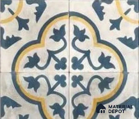 Athangudi Moroccan Floor Tile TL 10875 Pearl Finish 254 x 254 mm Center Concrete Tile - 18 mm