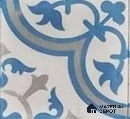 Athangudi Moroccan Floor Tile TL 10875 B Pearl Finish 254 x 254 mm Center Concrete Tile - 18 mm