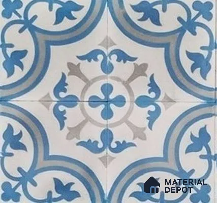 Athangudi Moroccan Floor Tile TL 10875 B Pearl Finish 254 x 254 mm Center Concrete Tile - 18 mm
