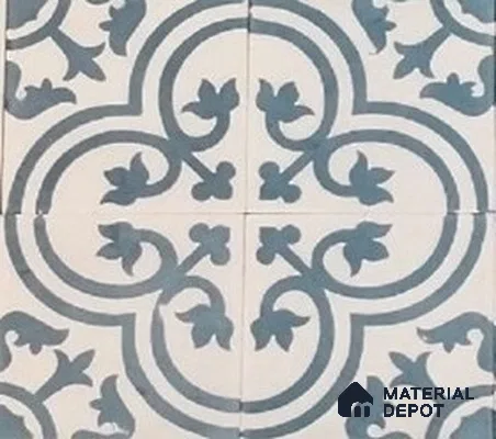Athangudi Moroccan Floor Tile TL 10875 D Pearl Finish 254 x 254 mm Center Concrete Tile - 18 mm