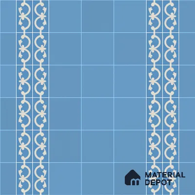 Athangudi Moroccan Floor Tile TL 10875 E Pearl Finish 127 x 254 mm Border Concrete Tile - 18 mm