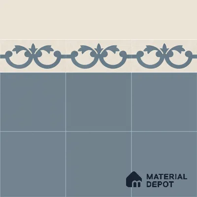 Athangudi Moroccan Floor Tile TL 10875 E Pearl Finish 127 x 254 mm Border Concrete Tile - 18 mm