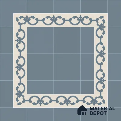 Athangudi Moroccan Floor Tile TL 10875 E Pearl Finish 127 x 254 mm Border Concrete Tile - 18 mm