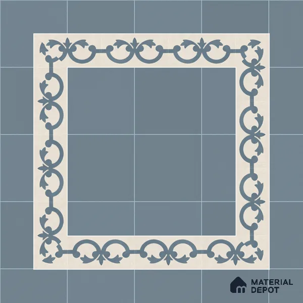 Athangudi Moroccan Floor Tile TL 10875 E Pearl Finish 127 x 254 mm Border Concrete Tile - 18 mm