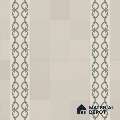 Athangudi Moroccan Floor Tile TL 10875 H Pearl Finish 127 x 254 mm Border Concrete Tile - 18 mm