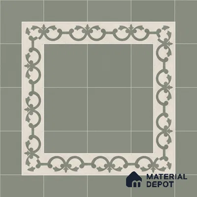 Athangudi Moroccan Floor Tile TL 10875 H Pearl Finish 127 x 254 mm Border Concrete Tile - 18 mm