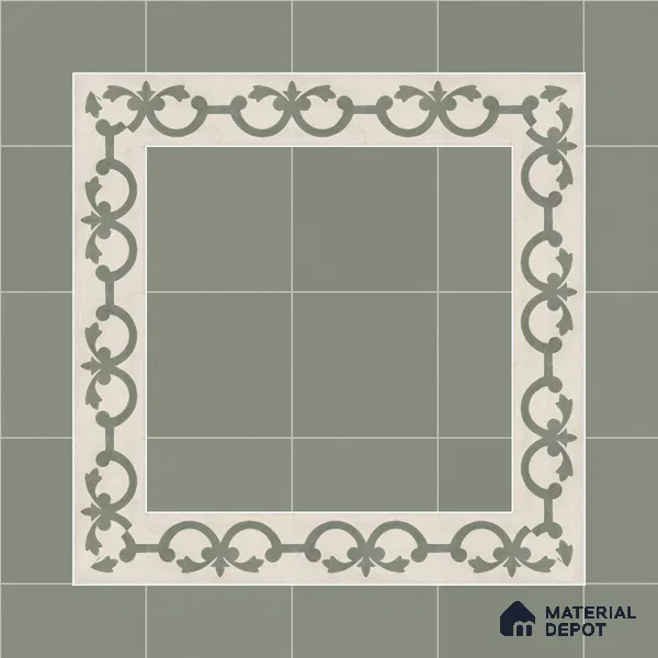 Athangudi Moroccan Floor Tile TL 10875 H Pearl Finish 127 x 254 mm Border Concrete Tile - 18 mm