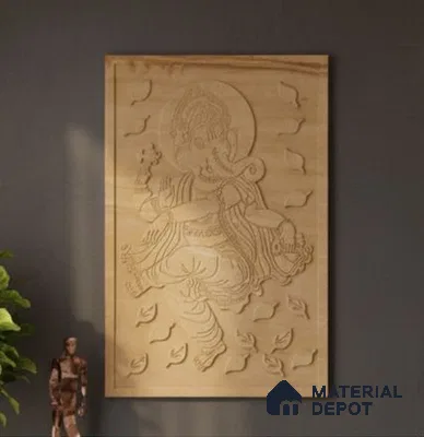 WL 00393 2D Dancing Ganesha 900 x 600 mm Natural Stone Wall Cladding |  Stone is a Natural Product, Please Expect Variation in Shades