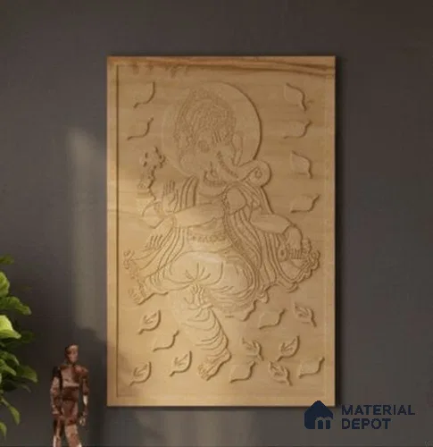 WL 00393 2D Dancing Ganesha 900 x 600 mm Natural Stone Wall Cladding |  Stone is a Natural Product, Please Expect Variation in Shades