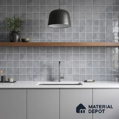Faux Subway Wall Tile TL 11254 Urban Mist 2 ft x 1 ft Ceramic Glossy Finish Tile - 9 mm | Suitable For Bathroom, Basin Area, Kitchen Backsplash