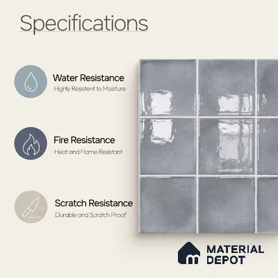 Faux Subway Wall Tile TL 11254 Urban Mist 2 ft x 1 ft Ceramic Glossy Finish Tile - 9 mm | Suitable For Bathroom, Basin Area, Kitchen Backsplash
