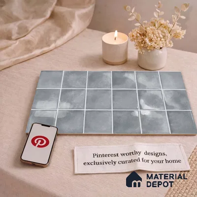 Faux Subway Wall Tile TL 11254 Urban Mist 2 ft x 1 ft Ceramic Glossy Finish Tile - 9 mm | Suitable For Bathroom, Basin Area, Kitchen Backsplash