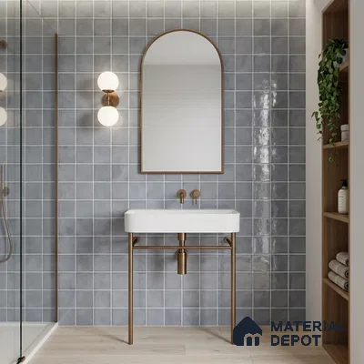 Faux Subway Wall Tile TL 11254 Urban Mist 2 ft x 1 ft Ceramic Glossy Finish Tile - 9 mm | Suitable For Bathroom, Basin Area, Kitchen Backsplash