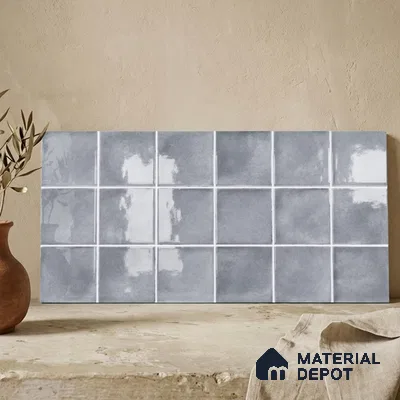 Faux Subway Wall Tile TL 11254 Urban Mist 2 ft x 1 ft Ceramic Glossy Finish Tile - 9 mm | Suitable For Bathroom, Basin Area, Kitchen Backsplash