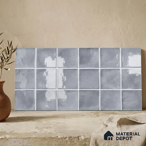 Faux Subway Wall Tile TL 11254 Urban Mist 2 ft x 1 ft Ceramic Glossy Finish Tile - 9 mm | Suitable For Bathroom, Balcony & Kitchen Backsplash
