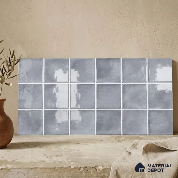 Faux Subway Wall Tile TL 11254 Urban Mist 2 ft x 1 ft Ceramic Glossy Finish Tile - 9 mm | Suitable For Bathroom, Basin Area, Kitchen Backsplash