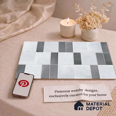 Faux Subway Wall Tile TL 11266 Urban Grid 2 ft x 1 ft Ceramic Granulla Finish Tile - 9 mm | Suitable For Bathroom, Balcony & Kitchen Backsplash