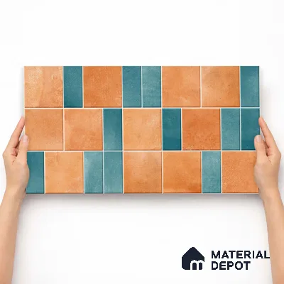 Faux Subway Wall Tile TL 11261 Terracotta Azure 2 ft x 1 ft Ceramic Granulla Finish Tile - 9 mm | Suitable For Bathroom, Basin Area, Kitchen Backsplash