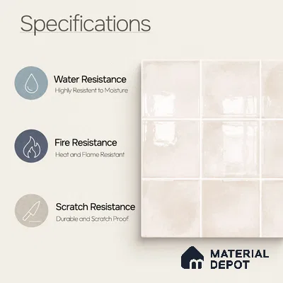 Faux Subway Wall Tile TL 11252 Ivory Mist 2 ft x 1 ft Ceramic Glossy Finish Tile - 9 mm | Suitable For Bathroom, Basin Area, Kitchen Backsplash