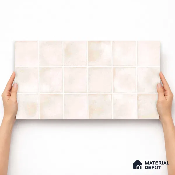Faux Subway Wall Tile TL 11252 Ivory Mist 2 ft x 1 ft Ceramic Glossy Finish Tile - 9 mm | Suitable For Bathroom, Basin Area, Kitchen Backsplash