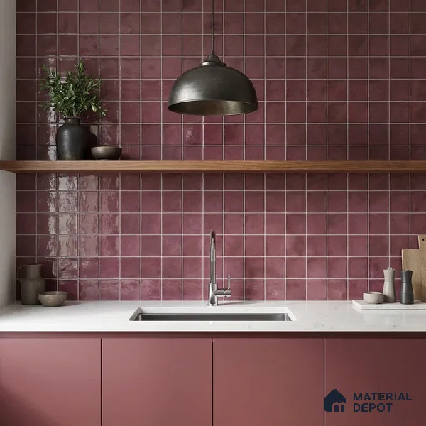 Faux Subway Wall Tile TL 11252 B Mulberry Mist 2 ft x 1 ft Ceramic Glossy Finish Tile - 9 mm | Suitable For Bathroom, Balcony & Kitchen Backsplash