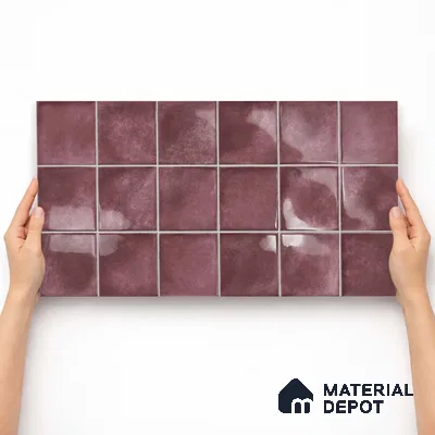Faux Subway Wall Tile TL 11252 B Mulberry Mist 2 ft x 1 ft Ceramic Glossy Finish Tile - 9 mm | Suitable For Bathroom, Balcony & Kitchen Backsplash