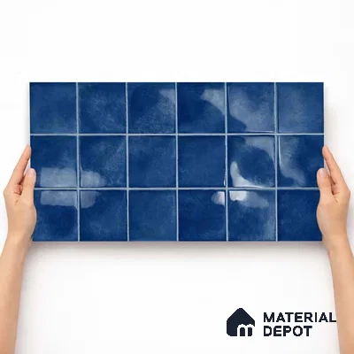 Faux Subway Wall Tile TL 11248 Indigo Mist 2 ft x 1 ft Ceramic Glossy Finish Tile - 9 mm | Suitable For Bathroom, Balcony & Kitchen Backsplash (Sample)