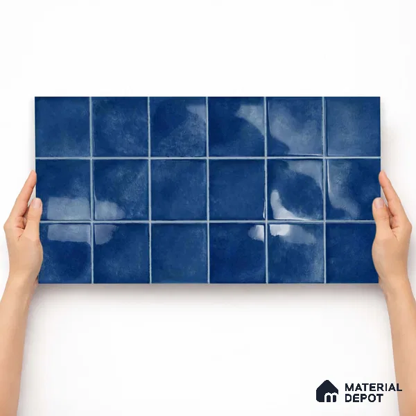 Faux Subway Wall Tile TL 11248 Indigo Mist 2 ft x 1 ft Ceramic Glossy Finish Tile - 9 mm | Suitable For Bathroom, Balcony & Kitchen Backsplash (Sample)