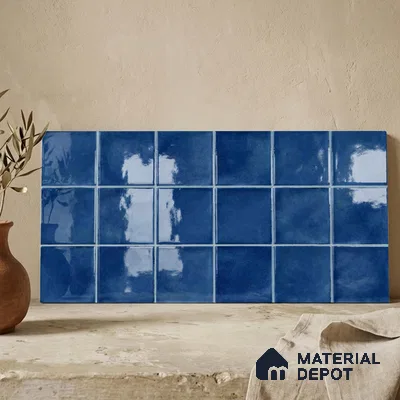 Faux Subway Wall Tile TL 11248 Indigo Mist 2 ft x 1 ft Ceramic Glossy Finish Tile - 9 mm | Suitable For Bathroom, Balcony & Kitchen Backsplash (Sample)