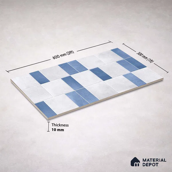 Faux Subway Wall Tile TL 11265 Nordic Mosaic 2 ft x 1 ft Ceramic Granulla Finish Tile - 9 mm | Suitable For Bathroom, Basin Area, Kitchen Backsplash